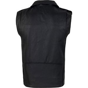 Chaleco de motorista De cuero resistente y elegante para hombre con charreteras Cremalleras resistentes Múltiples bolsillos con cremallera-Ropa deportiva Traje de motocicleta - Product Image 3