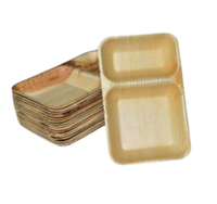 Barquette à compartiments 9*6 en bambou Areca, jetable, compostable, biodégradable, légère et écologique pour