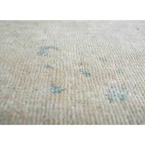 Tapis en laine noué à la main Aalam Pae-4053 ivoire 9x12 rectangulaire, style Tabriz, motif médaillon abstrait, pour salon et maison - Product Image 3