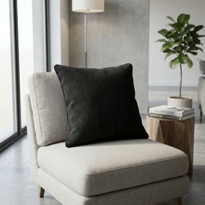 Housse de coussin décorative carrée en tissu tissé noir uni doux pour garçons et filles, avec franges, pour canapé, lit, salon, textile de maison - Product Image 4