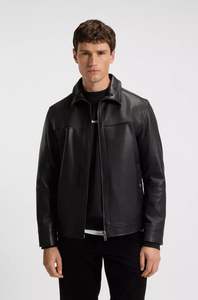 แจ็คเก็ตหนังผู้ชายสไตล์ไฮสตรีทล่าสุด สำหรับฤดูหนาว พร้อมโลโก้ด้านหน้า ราคาขายส่ง MOQ ต่ำ สำหรับขายออนไลน์ - Product Image 3