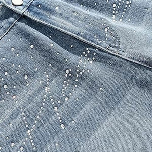 Nouvelle Tendance en Promotion : Short en Jean Homme de Haute Qualité, Taille Élastique, Prix Abordable, Short en Jean Homme avec Strass - Product Image 6