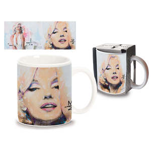 Mug en céramique Marilyn Monroe au design vintage et moderne, capacité 400 ml, compatible micro-ondes et lavage à la main, idéal pour les cadeaux d'affaires et usage personnel - Product Image 2