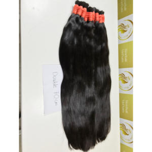 Extensions de cheveux vierges Remy noires naturelles du Vietnam, double trame machine, lisses comme des baguettes, faciles à décolorer, vente flash été 2024 - Product Image 3
