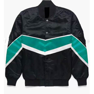 Chaqueta de bombardero de satén Varsity chaqueta de equipo de béisbol hecha a medida hombres suministro al por mayor - Product Image 4