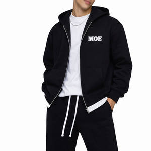 Sudadera con Capucha de Felpa de Algodón con Cierre Completo para Hombre, con Estampado Gráfico en el Pecho, Estilo Urbano, para Fabricación de Ropa de Marca Privada OEM - Product Image 2