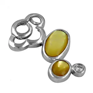 A Silver Three Stone Opal Pendant Necklace Classic Women's Jewelry Bezel Setting Fashion Charm Gift - Product Image 3