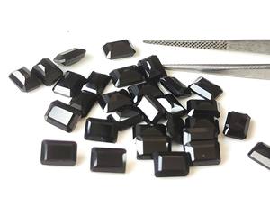 Pierres précieuses à facettes de spinelle noire naturelle faite à la main de haute qualité 4x6mm-8x10mm octogone coupé en vrac avec jeu de couleur pour la fabrication de bijoux - Product Image 6