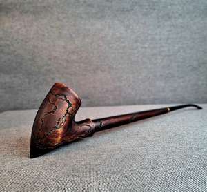 Pipe à cigare en bois de type courbé, réutilisable et écologique, accessoire à tabac en bois naturel fait à la main - Product Image 6