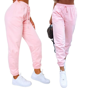 Pantalon de jogging en molleton de coton épais pour femme Pantalon de survêtement en soie d'hiver avec décoration de logo - Product Image 5