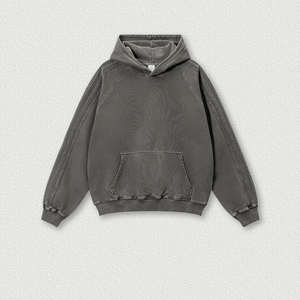 Sudadera con capucha de lavado ácido de alta calidad con logotipo personalizado 100 algodón en blanco de gran tamaño para hombre Sudadera con capucha lisa de lavado ácido sudaderas con capucha para hombre - Product Image 2