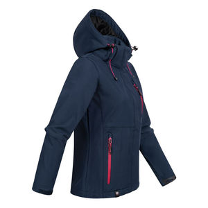 Veste Softshell pour femmes, automne, imperméable, coupe-vent, respirante, séchage rapide, ajustement confortable, fermeture éclair sur le devant, capuche réglable - Product Image 5