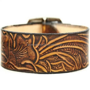 Hand Carved Leather <b>Tooled</b> Western Belt with Floral Embossed Unique Design Strong and Durable Genuine Leather Western Belt - Product Image 4