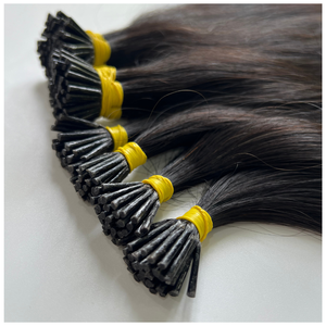 Vente en gros d'extensions de cheveux I-tip New Raw Virgin 100% cheveux humains Straight MicHair Factory 12 "-30" Couleurs naturelles 1000g/1Kilo - Product Image 5