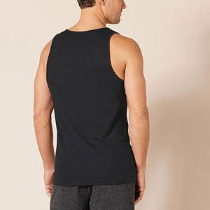 Débardeur de course à pied en tissu de maille avec logo personnalisé en polyester 100% pour hommes, col rond et hauts sans manches, méthode de tissage tricoté - Product Image 5