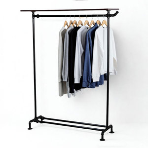 GQA68013 Porte-vêtements en tuyau de plomberie thermolaqué 120x40x160cm, type sur pied, organisateur de vêtements pour armoire et magasin - Product Image 1
