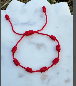 7 Knots protection <b>Red</b> <b>Bracelet</b> Friendship <b>Bracelet</b> or Anklet Chevron - Colorful - String - Trendy - *CUSTOMIZABLE* - Product Image 1