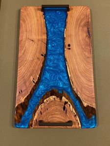 Plateau de service en bois et résine époxy le plus populaire Décoration de table de style américain Plateau de service artisanal Vaisselle Plateau de petit déjeuner - Product Image 2