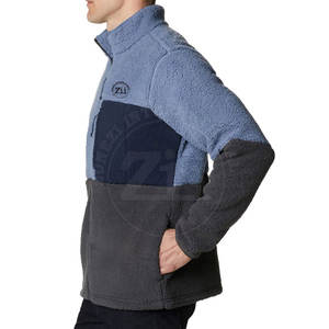 Unique Style Casual Men's Polar Fleece Winter Jacket with <b>Stand</b> Collar and Front Logo Windproof Breathable - Product Image 2