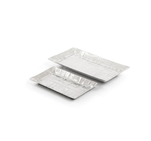 Plateau de Service de Forme Rectangulaire en Aluminium Couleur Argent Ustensiles de Cuisine Plateau de Dessert Snacks à Bas Prix - Product Image 1