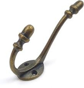 Omg Industries, hierro rústico, acabado antiguo, doble sombrero y gancho para abrigos, montaje en pared para almacenamiento de ropa - Product Image 1