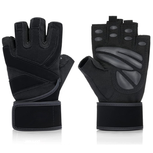 Workout <b>Gloves</b> Fitness Gym Sports Training Weight Lifting <b>Gloves</b> With Wrist Wrap Gym Custom Logo Weightlifting <b>Gloves</b> - Product Image 4
