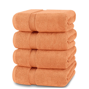 Serviettes de bain 100% coton de qualité supérieure avec impression de logo personnalisé pour hôtels et maisons Ensemble de serviettes de bain 100% coton en gros - Product Image 4