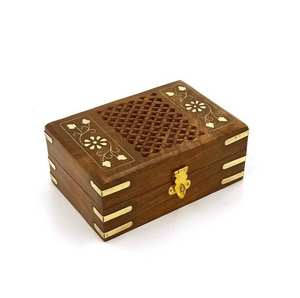 Boîte organisatrice, sculptures à la main, articles cadeaux, boîte à bijoux en bois d'un fournisseur indien à prix abordable - Product Image 1