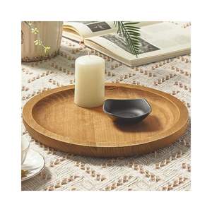 ¡Bandejas para servir de madera MDF rústicas prácticas de tamaño grande personalizadas, de gran aspecto, apiladas y separadas para ocasiones de comida! - Product Image 1