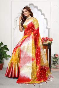 Saree de travail de broderie en soie organza doux de créateur dernier cri par FabZone - Product Image 2