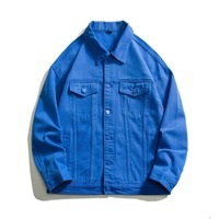 Blouson en jean blanc oversize pour homme, collection automne 2024, style vintage streetwear, en coton, décontracté, ample, respirant, coupe-vent, haute qualité
