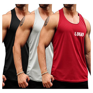 เสื้อกล้ามสำหรับใส่วิ่งของผู้ชายเสื้อออกกำลังกายแขนกุดทำจากผ้าฝ้ายออกแบบโลโก้ได้ตามต้องการ - Product Image 1