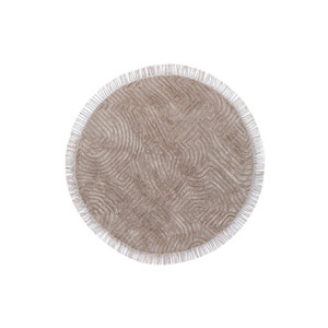 Cera Ivory Hand Tufted Wool & Viscose <b>Rug</b> Geometric Pattern TAQ-4404 for Home Use - Product Image 1