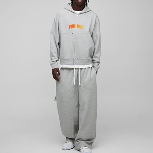 Ensemble de survêtement zippé surdimensionné Streetwear le plus vendu-Pantalon baggy évasé de jogging deux pièces et sweat à capuche surdimensionné - Product Image 4
