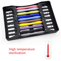Kit d'instruments de restauration dentaire en composite 10 pièces Stérilisation à haute température Poignée en silicone Restauration esthétique dentaire