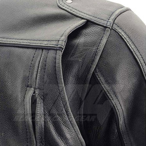 Chaqueta de Motociclista de Cuero Genuino Hecha a Medida, Impermeable, Resistente al Viento y al Fuego, para Invierno, Color NEGRO RACING, Superventas - Product Image 5