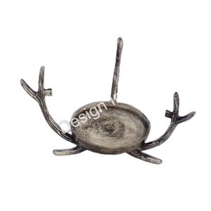 Portavelas Metálico Estilo Asta de Ciervo, Decoración Navideña, Portavelas Decorativo para Jardín, Acabado Antiguo - Product Image 1