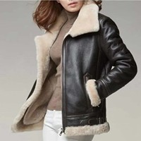 Blouson de pilote en cuir véritable de la RAF pour hommes, veste noire en fourrure de mouton, veste respirante en cuir de mouton noir