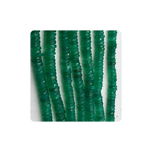 ลูกปัดทรงชั้น Heishi ประดับหินโอนิกซ์สีเขียวธรรมชาติขนาด8-10มม. สีชมพู14นิ้วสำหรับทำเครื่องประดับ - Product Image 3