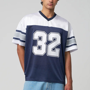 Thể thao whosale tùy chỉnh quá khổ bóng đá thời trang đường phố T-Shirt người đàn ông lưới Boxy bóng đá Jersey thiết lập người đàn ông của T-Shirts - Product Image 1