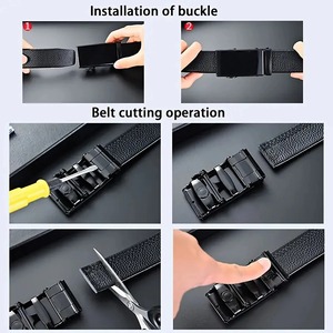 Cinturones de Cuero Genuino para Hombre, Hebilla de Cobre de Doble Pasador a la Moda, Cinturón Personalizado para Hombre - Product Image 5