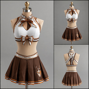 <b>Cheerleading</b> Uniform Sleeveless Cheer Leader Jersey Top Women 100% Polyester Printed Cheerleader Uniform - Product Image 4