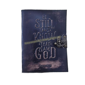 Hot Sale Top Quality Genuine Leather Notebook <b>Diary</b> Hand Embossed Design Leather Bound Journal With <b>Lock</b> for Travel - Product Image 4