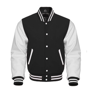 Lettermen transpirable bordado único directo en la parte delantera y trasera Logo personalizado de fábrica bombardero de béisbol Varsity chaqueta hombres adultos - Product Image 4