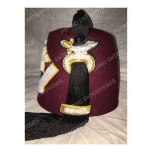 Vente en gros de chapeaux Shriner de Fès Chapeau en feutre de laine Casquette de Fès personnalisée 100% Laine brodée à la main Shriners Fez 5-8 jours Adultes - Product Image 5