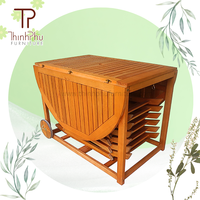 Tables hautes pliantes de luxe en bois massif pour mariages en extérieur – Design moderne, portables et écologiques pour bar à domicile, salon, jardin, hôtel