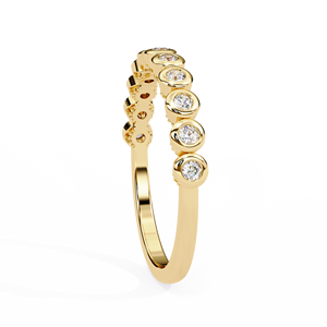 แหวนแต่งงานทองคำขาว 14k ประดับเพชร CVD แบบครึ่งวงกลม พร้อมเพชรเม็ดกลมขนาด 2 มม. ดีไซน์ทันสมัย ได้รับการรับรองจาก IGI - Product Image 3
