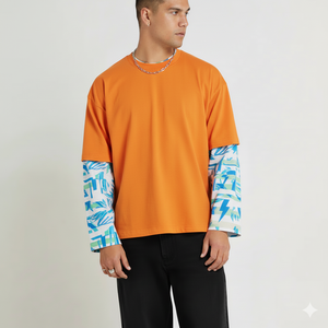 Fournisseur d'usine T-shirt à couches | OEM Casual Street wear Top à manches longues - Product Image 5