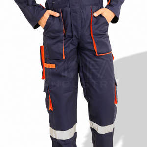 Uniforme de trabajador de construcción duradero personalizado con tiras reflectantes, múltiples bolsillos e impresión de logotipos - Product Image 6