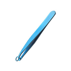 Professional Nose <b>Hair</b> Tweezers Blue Color Coated Stainless Steel Nose <b>Hair</b> <b>Clippers</b> With <b>Round</b> Tip Trimmer - Product Image 3